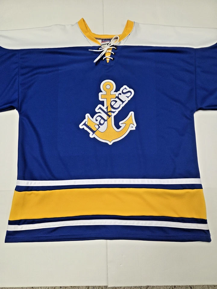 CAMISETA DE HOCKEY CHAMPION LAKE SUPERIOR STATE LAKERS TALLA XXL BORDADA HECHA EN EE. UU. Foto 2 de 4