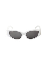 Balenciaga Womens Textured Cat Eye Shape Squared Rems Sunglasses White OS