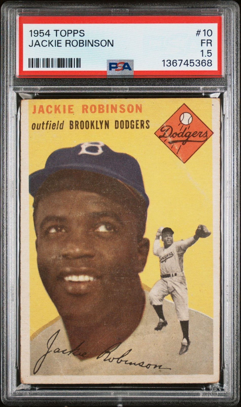 1954 Topps Jackie Robinson #10 PSA 1.5 Freshly Graded