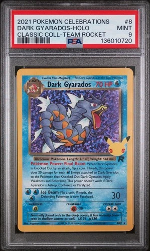Dark Gyarados Holo 8 Celebrations Classic Collection Pokemon PSA 9