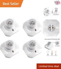 E27 Pendant Light Fixtures: Durable Ceramic Holders, Easy Install, Set of 4