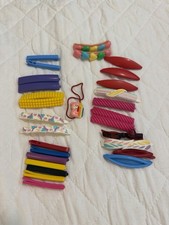 Vintage 80s Girls Snap Barrettes Plastic Hair Clips Lot