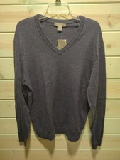 Daniel Cremieux Men's Signature Collection Size M Indigo Blue V Neck Sweater NWT