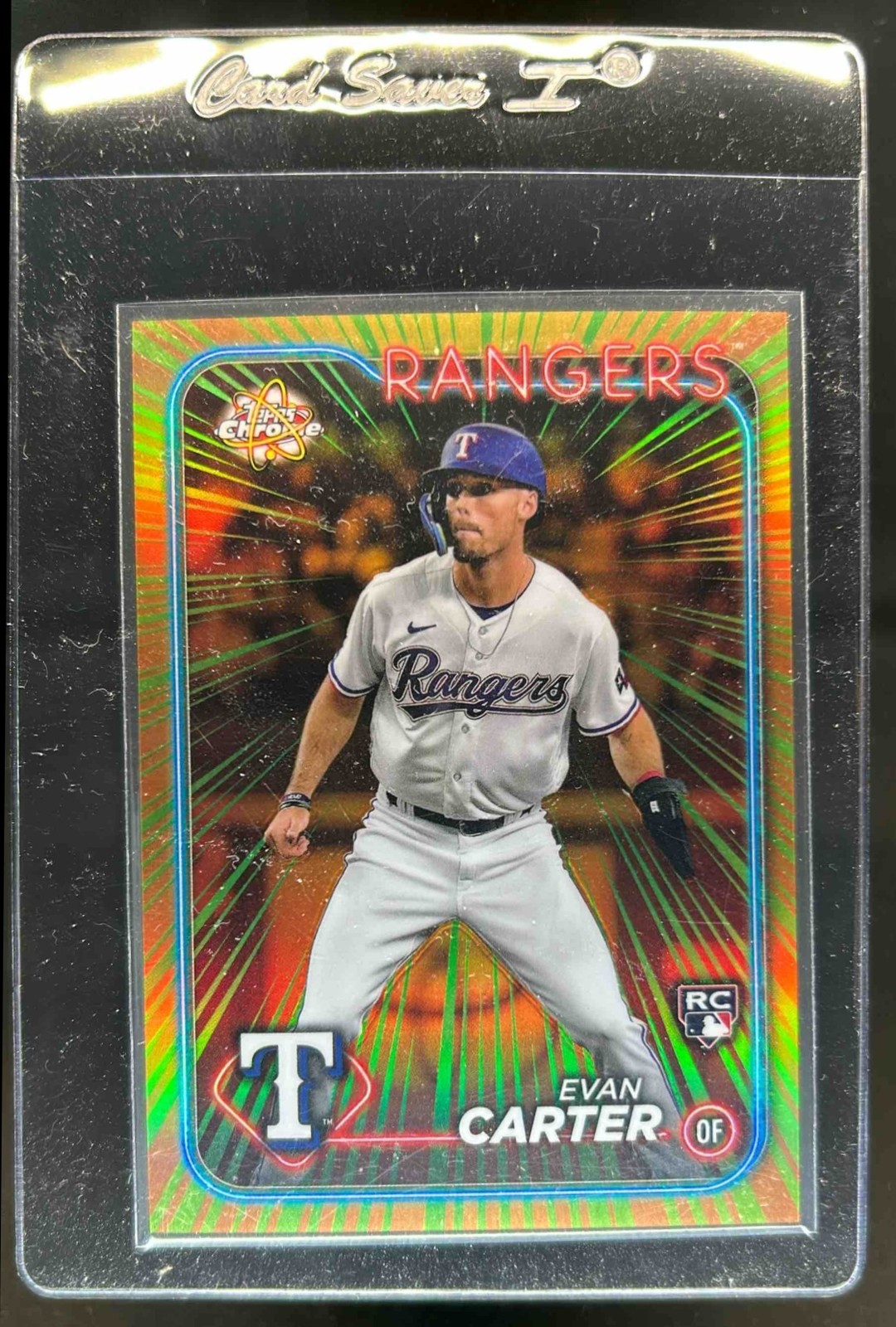 2024 Topps Chrome Evan Carter Radiating Rookies RC Rookie #RR-14 Rangers