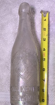 Chr. Heurich Brewing Co. Embossed Glass Beer Bottle Breweriana Collectible