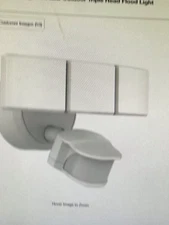 Defiant Motion Activated Outdoor Integrated LED Triple Head Flood Light White