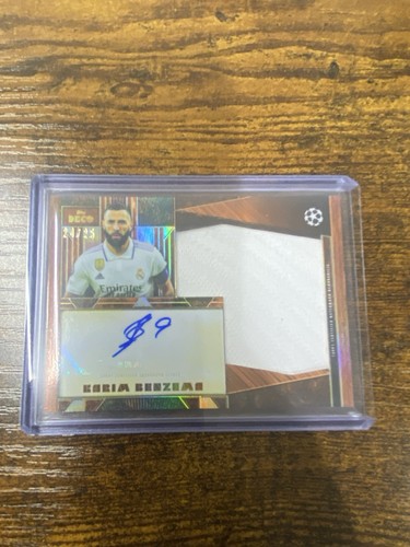 Karim Benzema 2025-26 Topps Deco Match Worn Patch Auto #’ed 24/25 Real Madrid