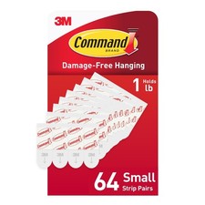 Indoor Small Replacement Strips, 64 Strips, Damage-Free Wall Hanging, Re-Hang... 0.28 per strip