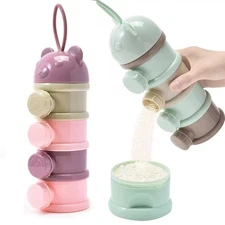 2 PCS 4-Layer Baby Milk Powder Dispenser, Stackable Formula Container for... 