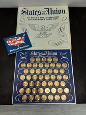 Vintage 1969 Shell Oil States Of The Union 50 Solid Bronze Collectors Coin Set