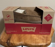 Levi&rsquo;s Tan Slippers Mens US XXL (13) Faux Fur Lined Memory Foam