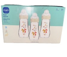 MAM Feel Good Glass Baby Bottles 2m 9oz. Bottles Set of 3 Beige