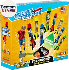 Toys Rocket Launcher for Kids - Launch up to 100 Ft, 8 Multi-Color Foam Rockets