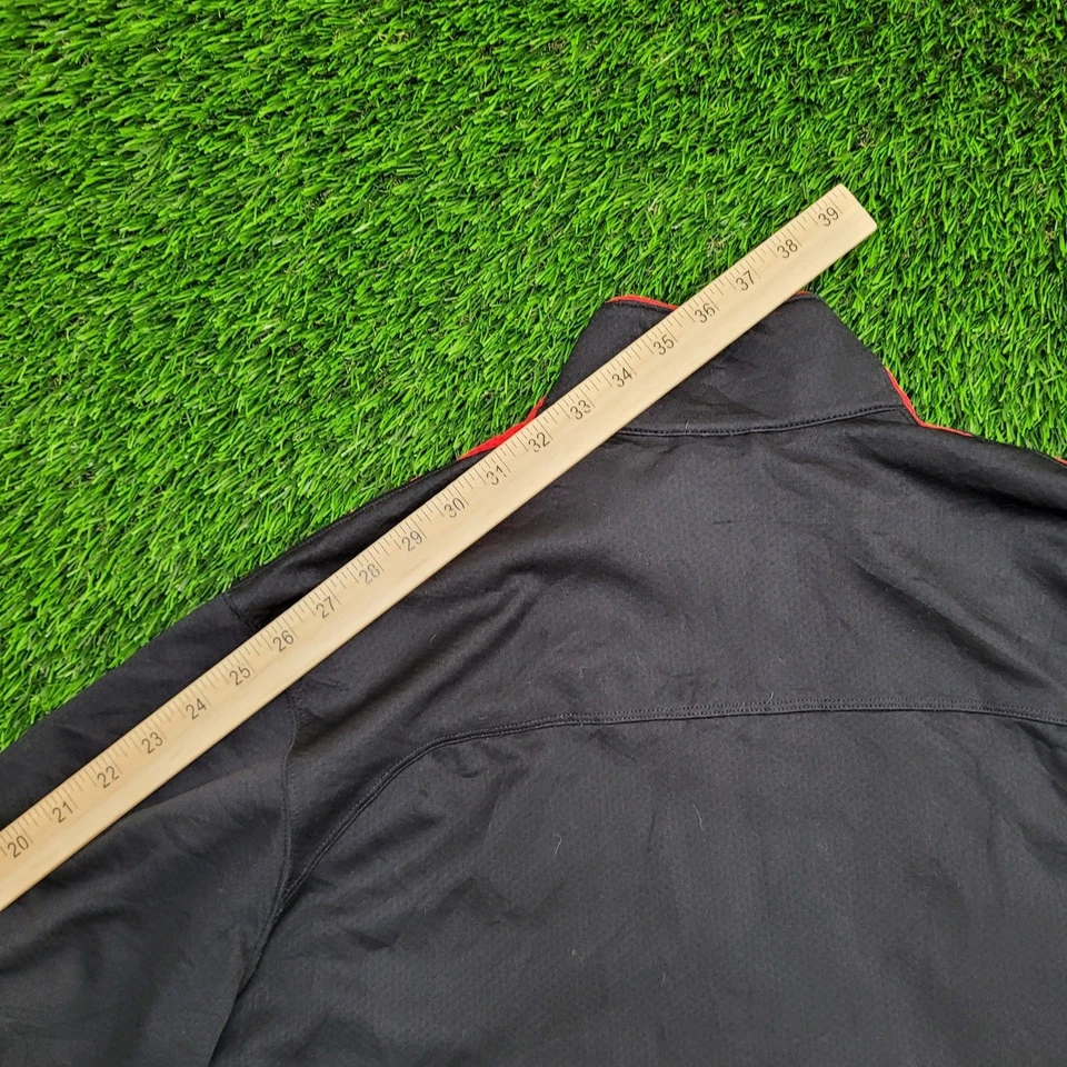 NIKE Fit-Dry 1/4 Zip Track Jacket Large 23x28 Black Red - Image 3 of 4