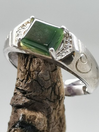Icy Ice Black 100% Natural Burma Jadeite Jade Saddle Ring # Type A Jadeite # - Picture 10 of 19