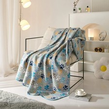 Cozy Fleece Throw Blanket with Paw Print