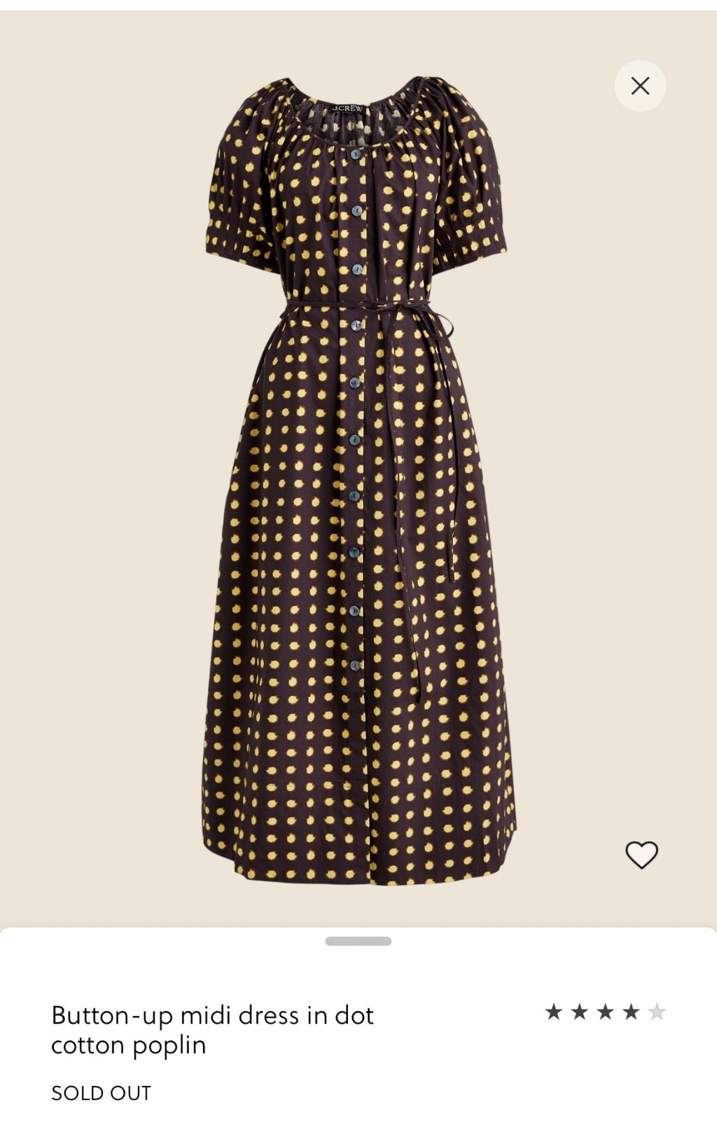 J.Crew Cotton Shirtwaist Dress XL NWT