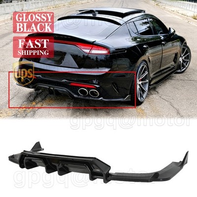 For KIA Stinger 2018-2021 AD Style Gloss Black Rear Bumper Diffuser&Corner Spats