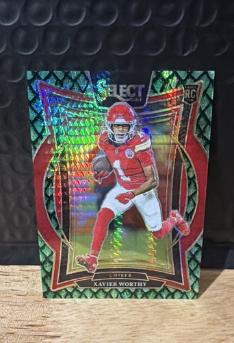 2024 Panini Select - Concourse Xavier Worthy #32 Dragon Scale Prizm /81 (RC)