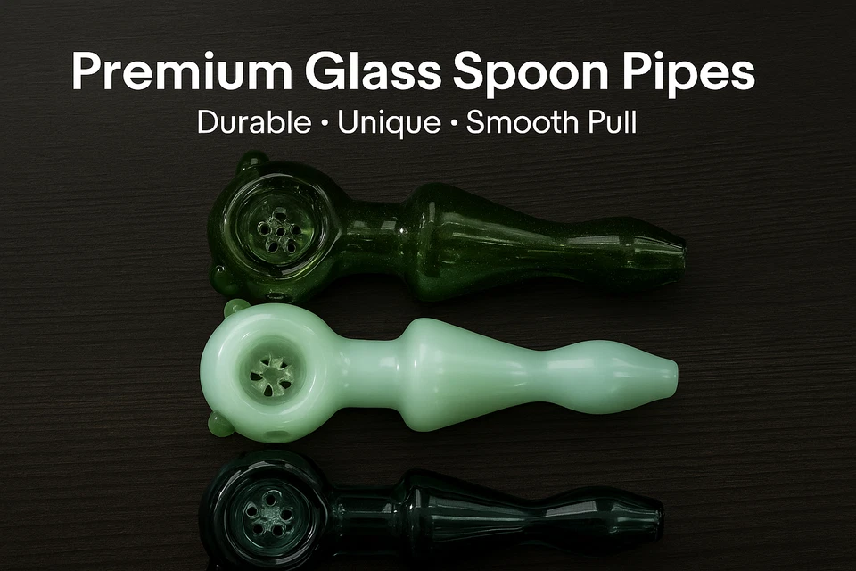 4” Mint Green Glass Spoon Pipe – Hand Blown Thick Glass Hand Pipe Tobacco Bowl - Image 2 of 3