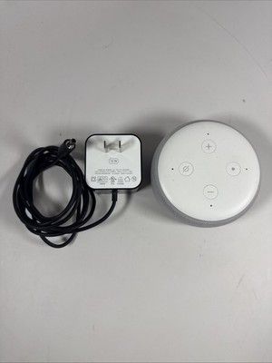 Amazon Echo Dot Smart Speaker White D9N29T with power cord *WORKS*
