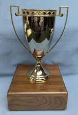 General Classics C8 gold metal CUP trophy award walnut block base high quality