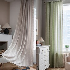 Modern Curtain Window Drape Panel Curtain Tassel Living Room Bedroom howm Decor
