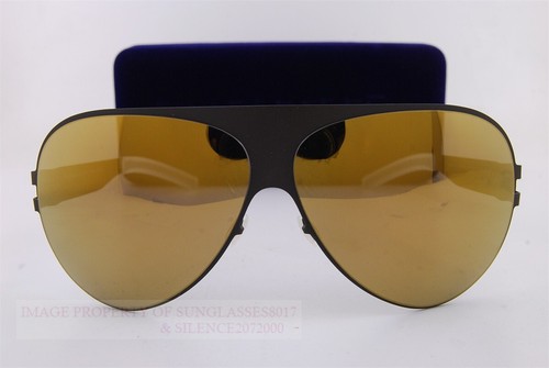 Brand New MYKITA Sunglasses FRANZ F70-Ebony Brown Gold Flash For Men Women - Picture 3 of 6