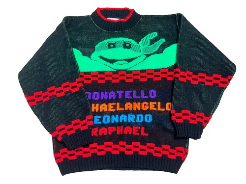 VTG 90's Teenage Mutant Ninja Turtles Sweater By Hot Cashews Sz L?? Multicolor - Picture 1 of 10
