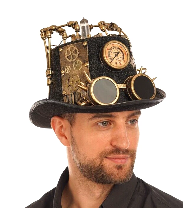 Steampunk Deluxe Hat Fancy Dress Costume Steampunk Goggles Gothic Haloween