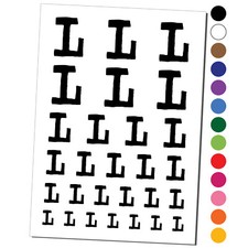 Letter L Uppercase Cute Typewriter Font Temporary Tattoo Water Resistant Set