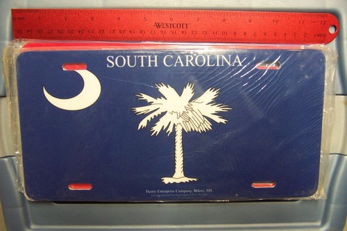 NOS South Carolina State Flag License Plate   Nice Graphic Design & Heavy Duty