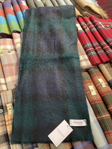 Forrest Black Watch Modern Tartan Large Mohair Scarf | Lochcarron 1.80 Mt X 32cm - Picture 2 of 7