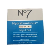 No7 Hydraluminous+ Hydrating Night Gel (1.69 FL OZ) Hydrates Protects And Plumps