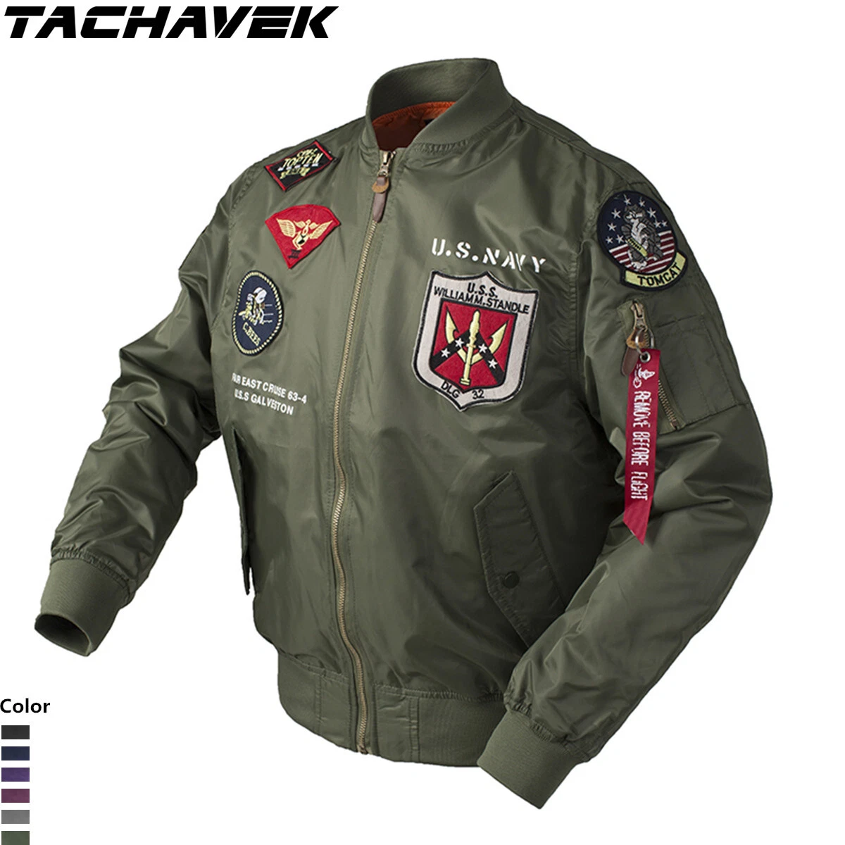 US Army Men's Bomber Jacket Air Force MA-1 Military Nylon