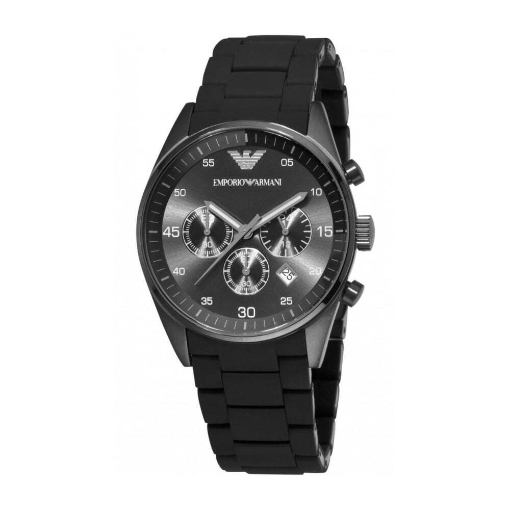 Emporio Armani Sportivo Herrenarmbanduhr Chronograph Silikonarmband AR5889 NEU