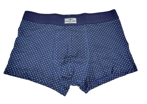 Boxer Uomo Antonio Miro in Cotone con elastico esterno fantasia pois blu nero M - Picture 3 of 4