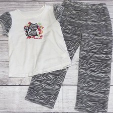 American Girl Bitty Baby Sz 5 Girls Pajamas Gray Kitten Print