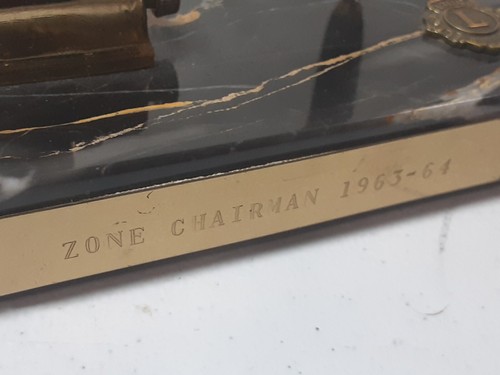 Vintage Lions Marble Desktop Perpetual Calendar Pen Holder Zone Chairman Rare - Picture 19 of 23
