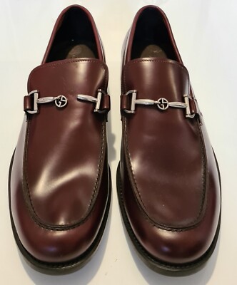 Giorgio Armani X2A168 Leather Horsebit Loafers Shoes 