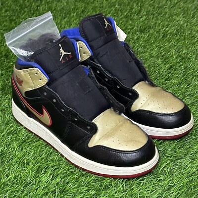 Air Jordan 1 Mid Youth's Shoes Size 7Y - Men's 7 Black Gym Red