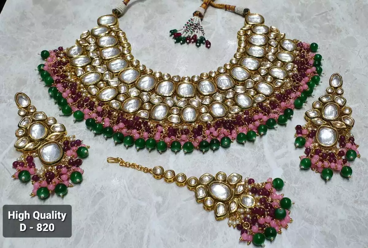 Indian Jewelry FULL Set Necklace Earrings Tikka Bollywood Wedding Garba  Fashion | eBay