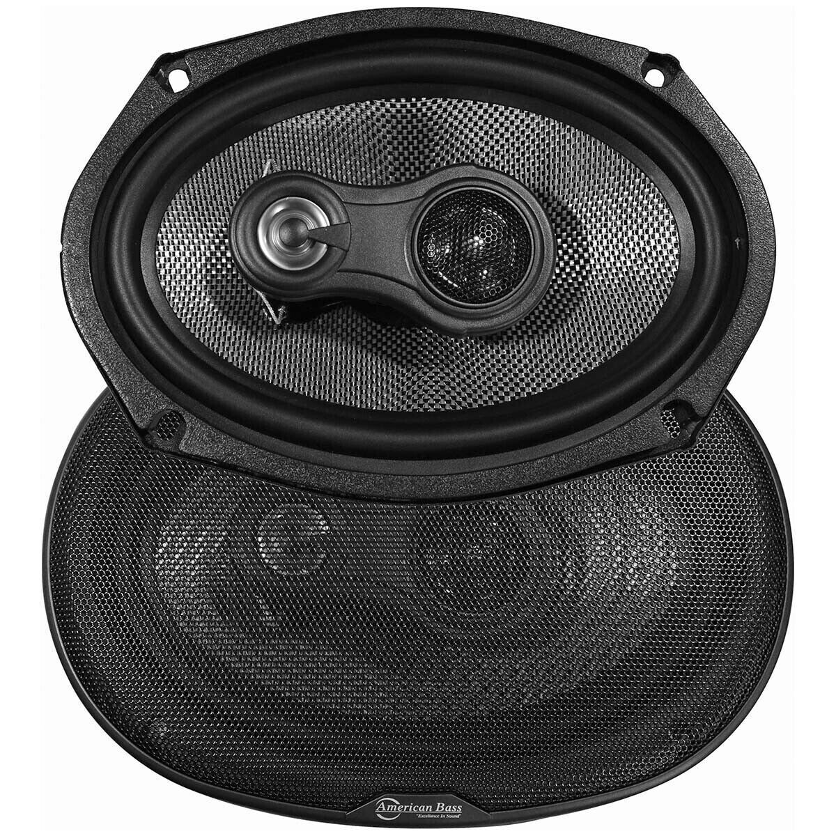 Stereo Pair Marine Boat 6x9" 4ohm Carbon Cone (2) New