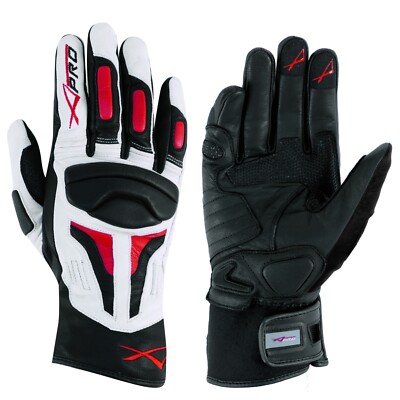 Sommer Leder Sport Gepolsterte Handschuhe Roller Motorrad Biker Rot S