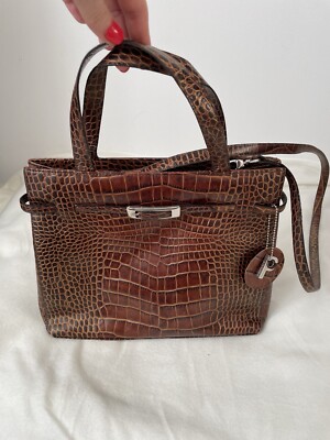 PICARD croc real leather crossbody bag with strap RRP 245 UK - Main Image
