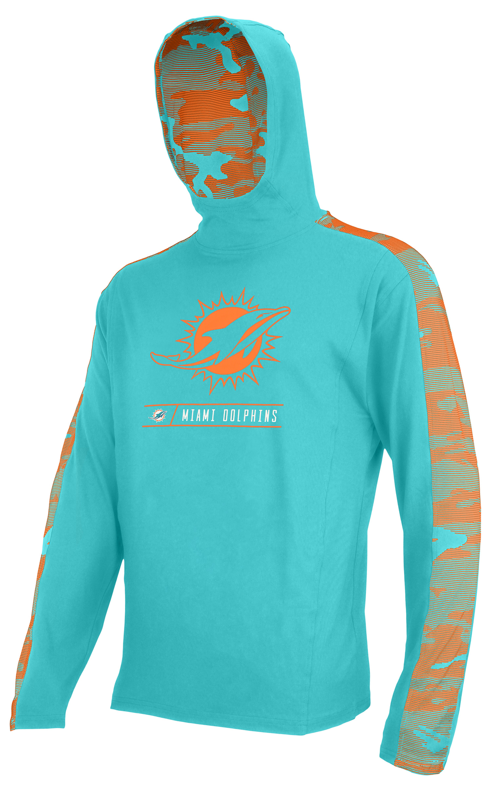 Легкая толстовка с капюшоном Zubaz NFL Mens Miami Dolphins Elevated с камуфляжными вставками