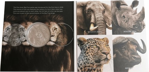 Südafrika Löwe 2022 1 oz Silber Big Five Serie II 5 Rand Blister st Unze 0.999 - Bild 2 von 3