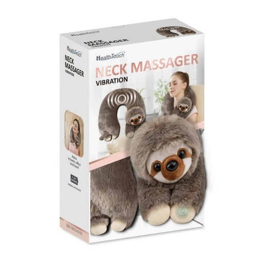 Health Touch Plush Vibrating SLOTH Neck Massager with Relaxing Vibration NEW - Picture 2 of 6