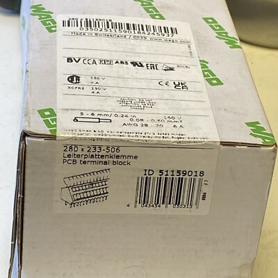 WAGO 233-506 Leiterplattenklemme Printklemme 6-polig RM 2,54mm CAGE CLAMP  280 S