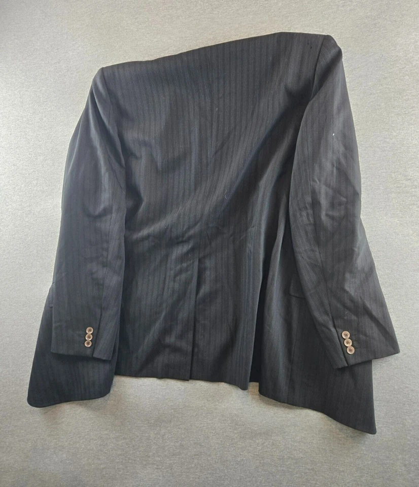 Chaqueta Blazer Dolce Gabbana Para Hombres Lana a Rayas Negra Grande 54R - Hecha en Italia Foto 2 de 4